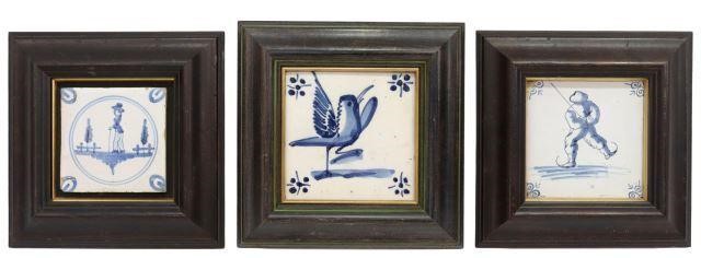(3) FRAMED DELFT BLUE & WHITE