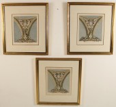 3 FRAMED FRENCH HAND COLORED S