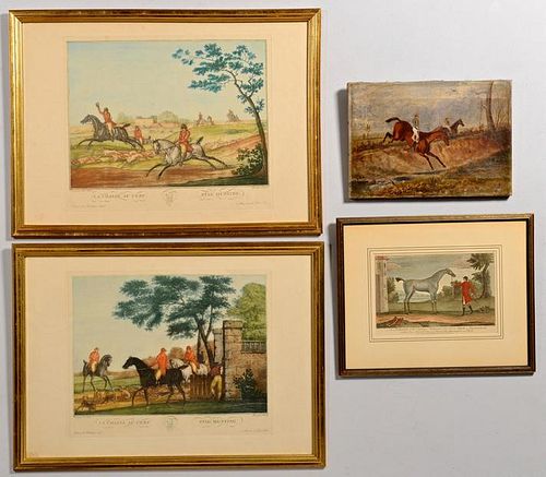 3 FRAMED HUNTING ENGRAVINGS & 1