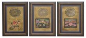 (3) FRAMED INDIAN HAND-PAINTED