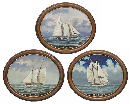 (3) FRAMED NAUTICAL PAINTINGS OF
