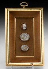 3 FRAMED NEOCLASSICAL AGATE &