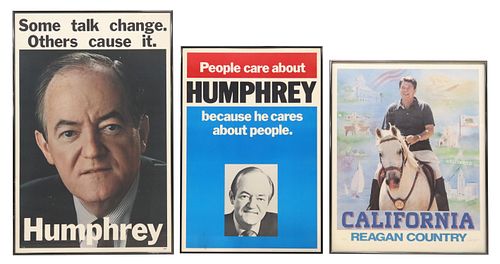 (3) FRAMED POLITICAL POSTERS,