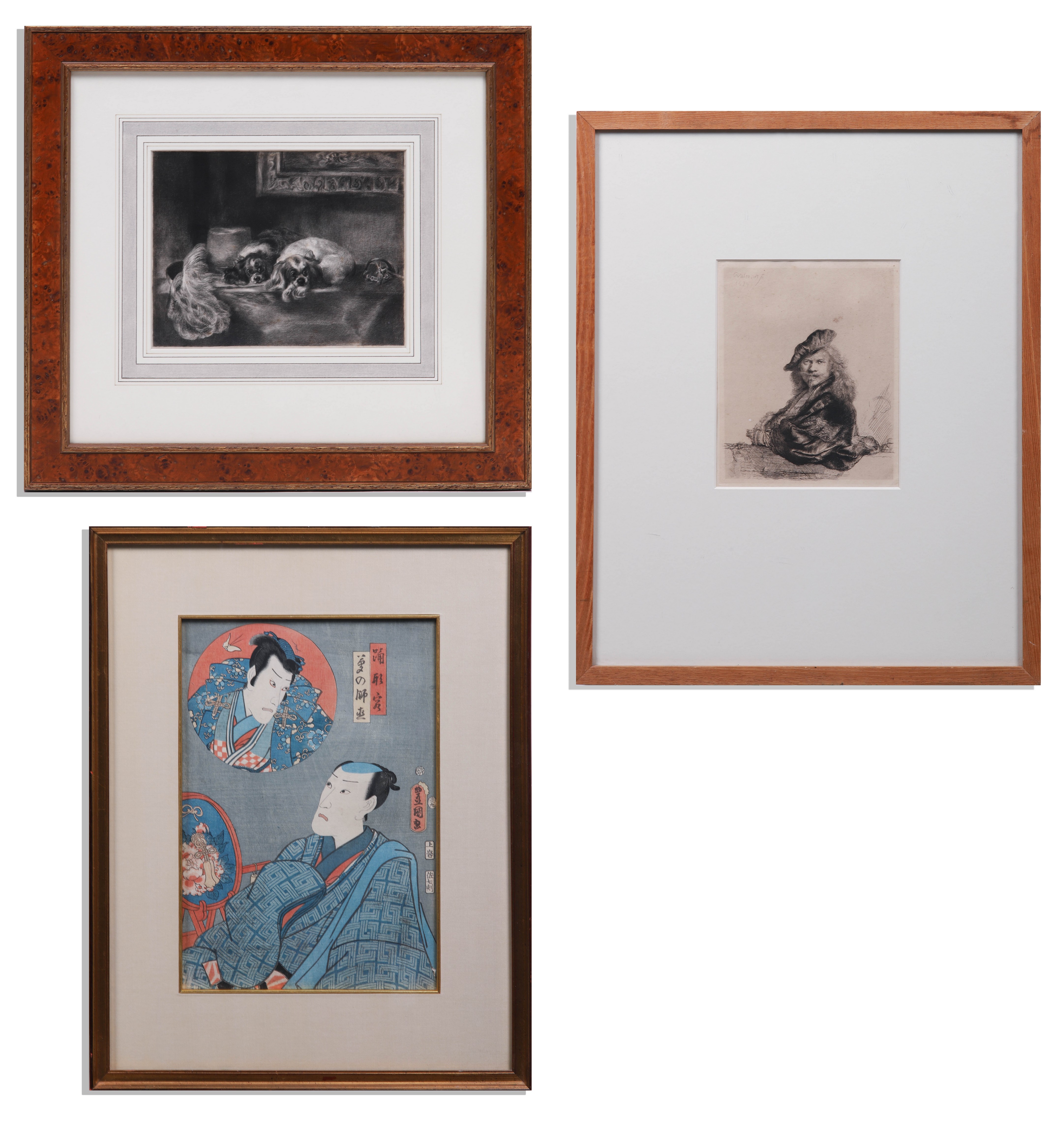 3 Framed Prints, "Rembrandt Self