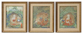 (3) FRAMED TIBETAN BUDDHIST PA