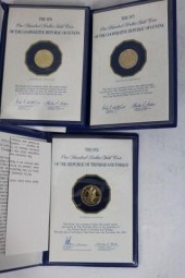 3 FRANKLIN MINT 12KT. GOLD PRO