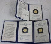 3 FRANKLIN MINT 22KT. GOLD PRO