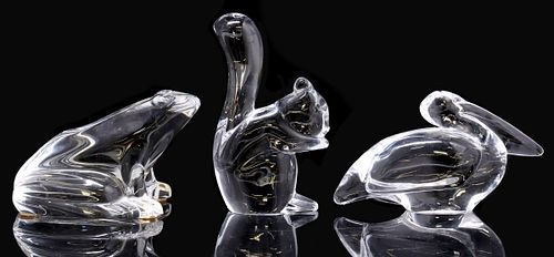 (3) FRENCH BACCARAT CRYSTAL