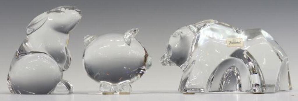(3) FRENCH BACCARAT CRYSTAL