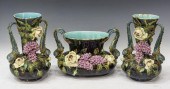 (3) FRENCH BARBOTINE MAJOLICA