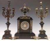 (3) FRENCH BLACK SLATE MANTEL