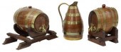 (3) FRENCH BRASS BANDED OAK WI