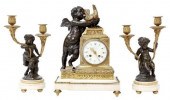 (3) FRENCH BRONZE DORE & PATIN