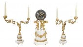 (3) FRENCH BRONZE DORE MARBLE