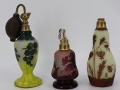 3 FRENCH CAMEO GLASS PERFUME A