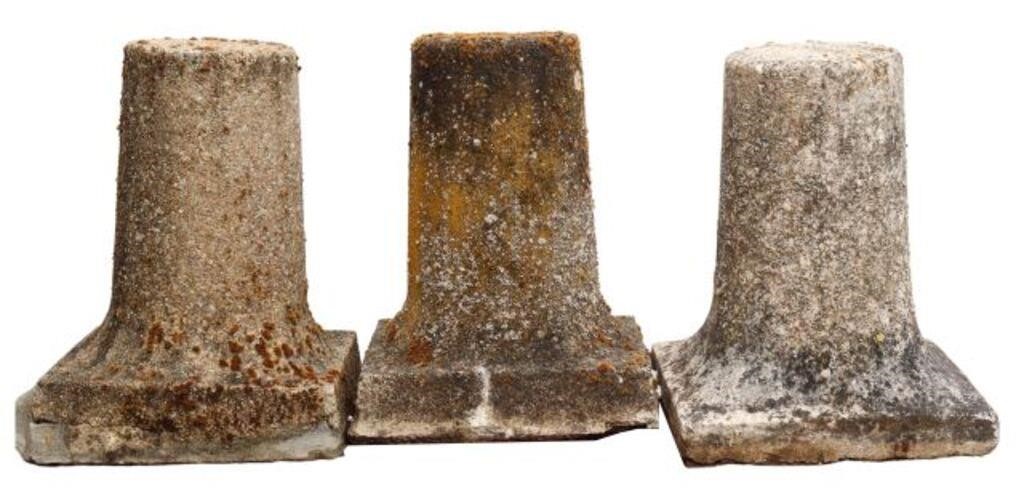 (3) FRENCH CAST STONE PILLARS(lot
