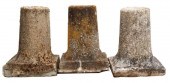 (3) FRENCH CAST STONE PILLARS(