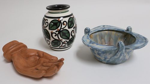 3 FRENCH CERAMIC BOWLS & VASE3