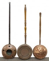 (3) FRENCH COPPER BED WARMERS(