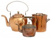 (3) FRENCH COPPER & BRASS KETT