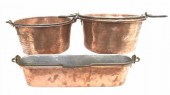 (3) FRENCH COPPER FISH POACHER