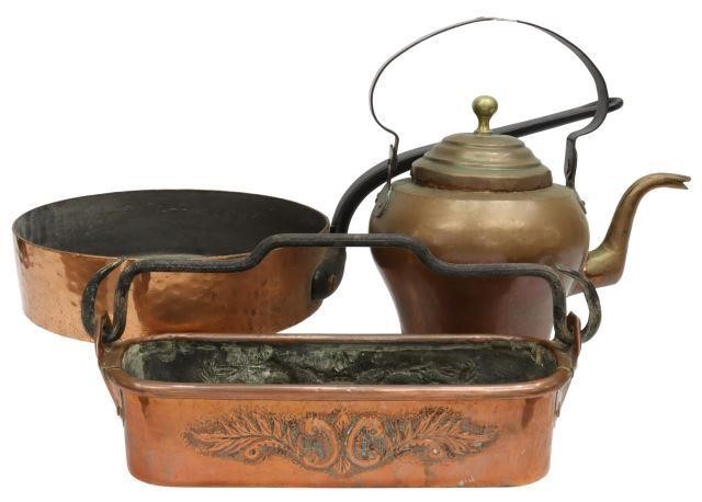 (3) FRENCH COPPER JACQUOTOT SAUTE