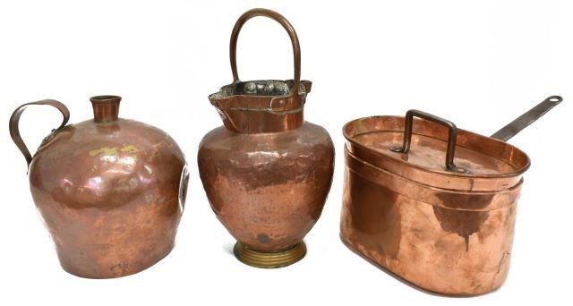 (3) FRENCH COPPER KITCHENWARE,
