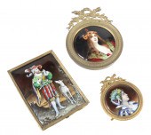(3) French enamel Art Nouveau