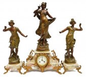 (3) FRENCH FIGURAL CLOCK AND G
