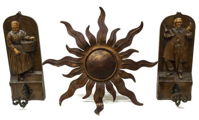 (3) FRENCH FIGURAL HAT RACKS &