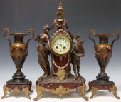 (3) FRENCH FIGURAL MANTEL CLOC