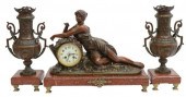 (3) FRENCH FIGURAL MANTEL CLOC