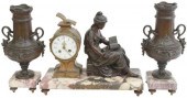 (3) FRENCH FIGURAL MANTEL CLOC