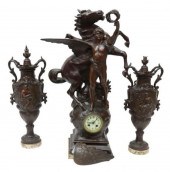 (3) FRENCH FIGURAL MANTEL CLOC