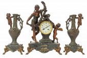(3) FRENCH FIGURAL MANTEL CLOC