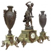 (3) FRENCH FIGURAL MANTEL CLOC