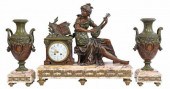 (3) FRENCH FIGURAL MANTEL CLOC