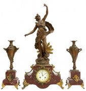 (3) FRENCH FIGURAL MANTEL CLOC