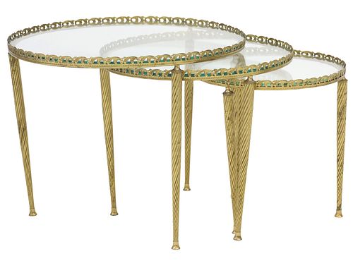 (3) FRENCH GILT-METAL ROUND NESTING