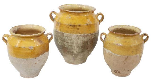 (3) FRENCH GLAZED EARTHENWARE