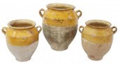(3) FRENCH GLAZED EARTHENWARE