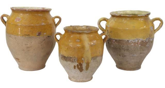 (3) FRENCH GLAZED EARTHENWARE