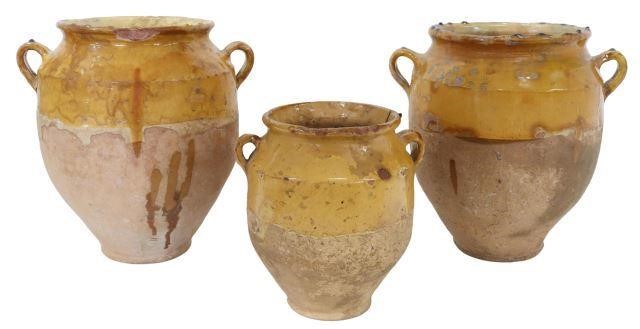 (3) FRENCH GLAZED EARTHENWARE