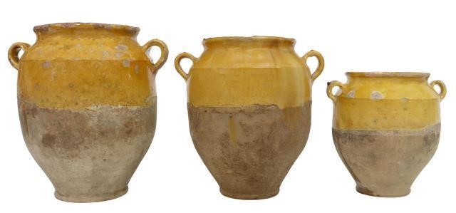 (3) FRENCH GLAZED EARTHENWARE