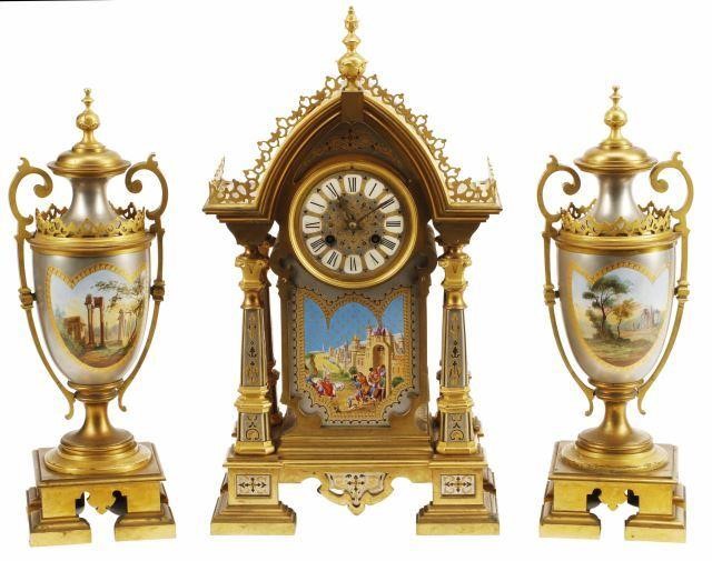 3) FRENCH GOTHIC REVIVAL BRONZE