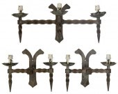 (3) FRENCH GOTHIC STYLE WROUGH