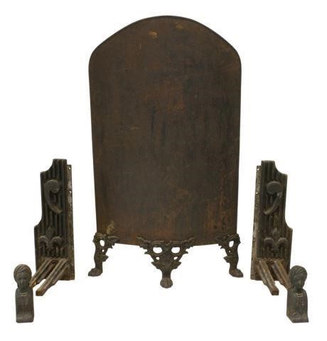 (3) FRENCH IRON CHENETS & TALL