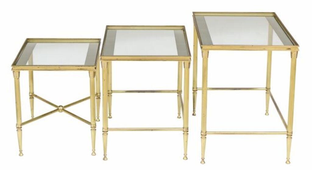 3) FRENCH LOUIS XVI STYLE GLASS TOP