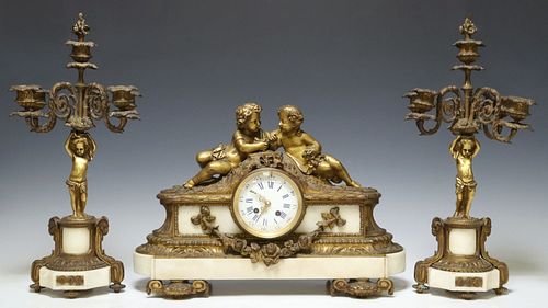 (3) FRENCH LOUIS XVI STYLE BRONZE