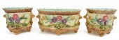 (3) FRENCH MAJOLICA JARDINIERE